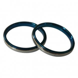 Ring RVS blauw-zilver